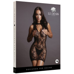 Le Désir Robe High Neck Lace Noir